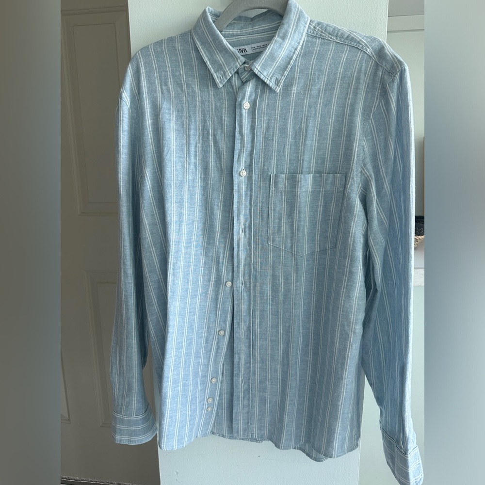 Zara man linen shirt striped